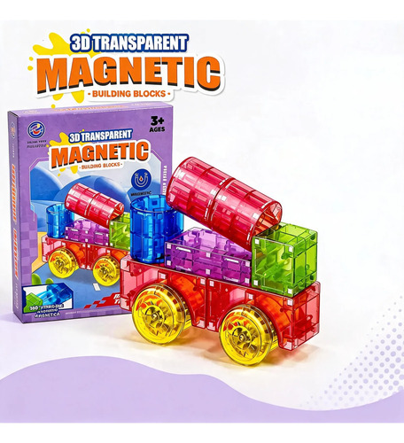 Bloques Magnéticos Transparentes 3d Juguete  Mezcladora 20