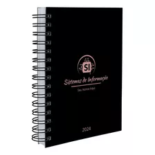 Agenda Personalizada Profissões Preto Rose Gold