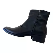  Bota Feminina Cano Curto Salto Grosso Sapato Macio Confort