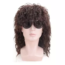 Peluca Metal 80s Rocker Para Hombre Peluca Larga Y Rizada Ne