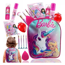 Kit Maquiagem Infantil Mochila Barbie Unicórnio Barato 