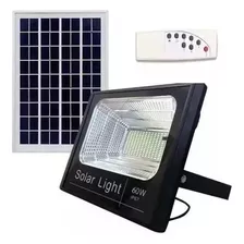 Foco Reflector Solar 60w Con Panel Y Control Para Exterior