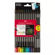 Faber Castell 12 Ecolápices De Color Supersoft + 2 Ecolápices De Grafito 14 En Total