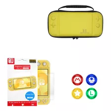 Case Capa Nintendo Switch Lite + Película De Vidro + 4 Grip