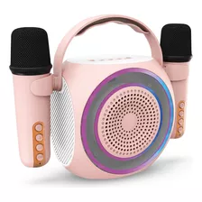 Parlante Portati Soul Bluetooth Tws Karaoke I40 2 Microfonos Color Rosa