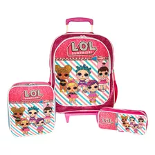 Kit Mochila Infantil Escolar De Rodinhas Lol Surprise Tam G