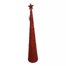 Decormesa Arbol De Navidad 50cm Cintas Alambre Rojo