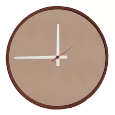 Relógio Round Corten Mostrador Camurça Ponteiro Branco 50 Cm