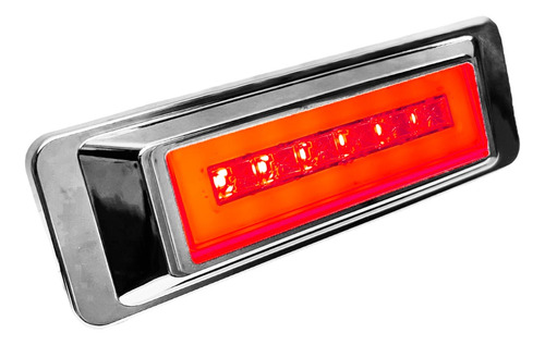 Plafon Rectangular Bisel Cromado 6 Led Camin O Trailer Foto 3