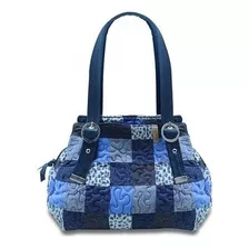 Bolsa Feminina Giulianna Rosemary Patchwork Giulianna Fiori Cor Rosemary Azul