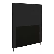 Cabeceira Luna Cama Box Solteiro 90 Cm Corino Preto D'rossi