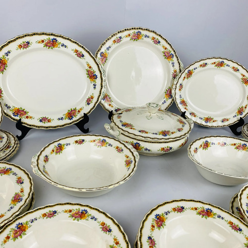 Jogo Jantar Grindley Versailles Inglês 29 Peças Vintage Branco Florido 2