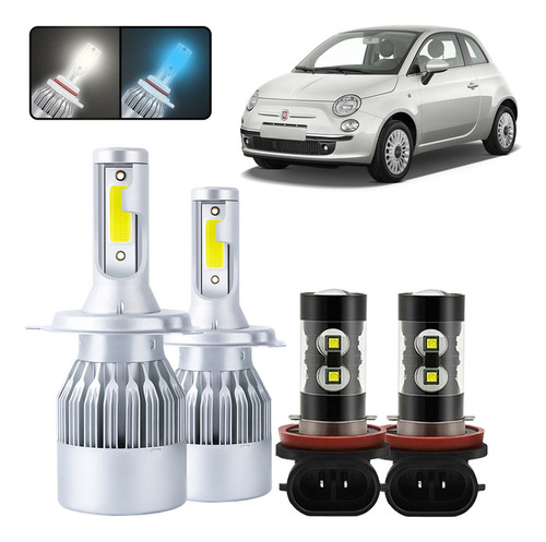 Kit De Focos Led H4 H11 Para Fiat 500 2012 2013 2014 2015 Fiat 500