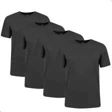 Kit 4 Camisetas Masculinas Básica Lisa Algodão Premium