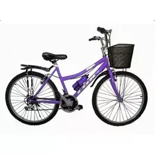 Bicicleta Dama Con Canasta Parrilla Aro Aluminio 18v Liviana