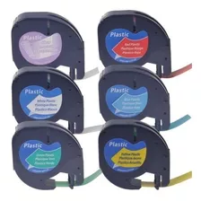 6pk Etiqueta De Plástico Cinta Para Dymo Letra Tag Lt 16952 