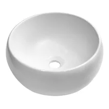 Cuba De Apoio Kona Lavabo Banheiro Redonda 34cm Branca Acabamento Brilho Cor Branco