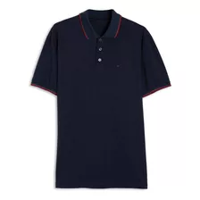 Polo Ellus Piquet E Asa Friso Classic Masculina Marinho Dom