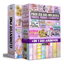 Pack Dia Das Mulheres Frases Artes Fundos Elementos 