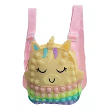 Mochila Pop It Unicornio Suave Relajante Anti Estres Lila