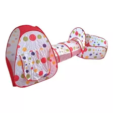 Barraca Infantil Vermelho Túnel Piscina De Bolinha Importway