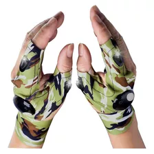 Guantes De Linterna Led Camuflaje Verde + Destornillador