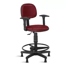 Cadeira Caixa Alta Balcao Secretaria C/ Braco Rj Bordo
