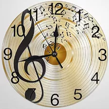 Aroggeld Reloj De Pared Con Notas Musicales, Diseño De Clav