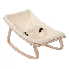 Cuna, Cama, Mecedora Beige De Madera Para Bebe