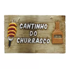 Placa Cantinho Do Churrasco Decoração Chácara Sitio Resina