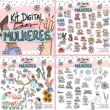 Pacote Artes Estampas Png Dia Da Mulher Mulheres Kit Digital