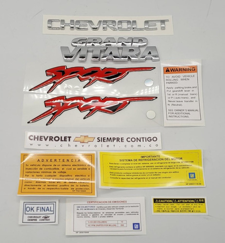 Chevrolet Grand Vitara Sport Emblemas Cinta 3m Y Calcomanas Foto 2