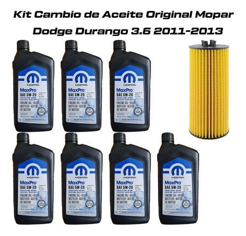 Filtro Aceite + Mopar 5w20 Dodge Durango 3.6 2011-2013 Foto 2