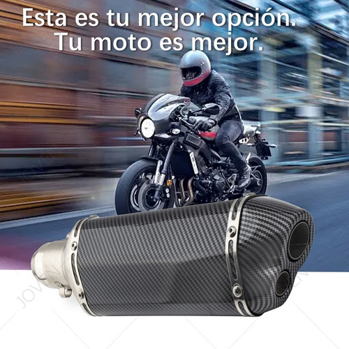 Silenciador Moto De Deportivo Doble Agujero Escape 38-51mm Foto 8