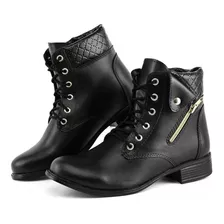 Bota Coturno Feminina Cano Curto Saltinho Inverno 2023 Promo