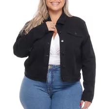 Jaqueta Jeans Feminina Parka Plus Size Casaco Longo Gg