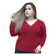 Blusa Feminina Casaco Cardigan Trico Lã Inverno