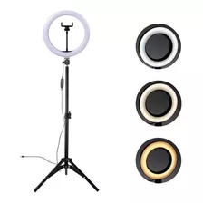 Ring Light Iluminador Luz Led Com Tripé 2.10m Profissional Cor Da Estrutura Preto Cor Da Luz Quente/frio/neutro 110v/220v