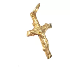Pingente Ouro 18k Crucifixo Realista Tronco Peso 0,95 Gramas