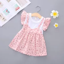 Vestido Bebê Malha Algodão Floral