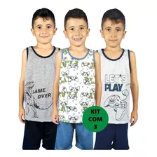 Kit 3 Pijamas Infantil Tamanho 2 Ao 16 Masculino Qualidade