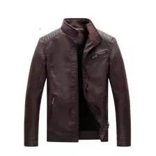 Jaqueta Couro Masculina Slim Motoqueiro Elegante Casaco