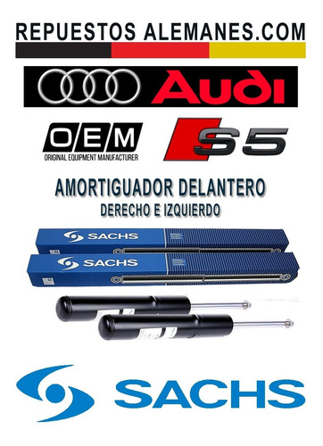 Amortiguador Delantero Audi S5 2007-2017 Gas Par Sachs Foto 3