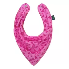 Babador Bandana Gumii Triângulos Rosas Infantil Impermeável