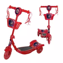 Patinete Infantil Masculino Capitão América Musical Toys 2u