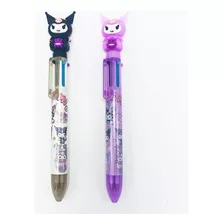 Duo De Plumas-bolígrafos 6 Tintas De Color - Kuromi