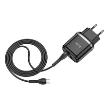 Hoco Set Cargador Dual 2.4a N4 Cable Micro Usb Negro