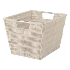 Whitmor Rattique Pequeño Almacenamiento Tote Latte