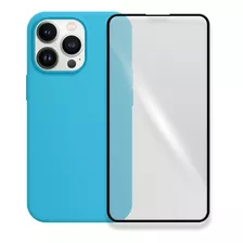 Capa Silicone + Película 3d Compatível Com iPhone 13 Pro Max