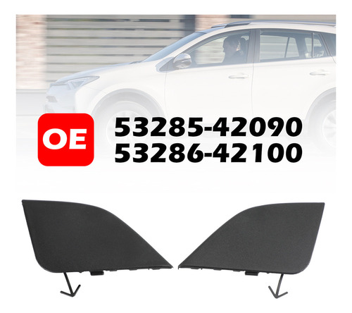 2 Tapa Remolque Parachoques Delantero For Toyota Rav4 16-18 Foto 3